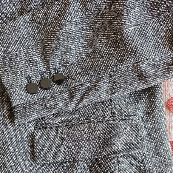 Calvin Klein Herringbone One-Button Blazer - Size 14 - Picture 4 of 10